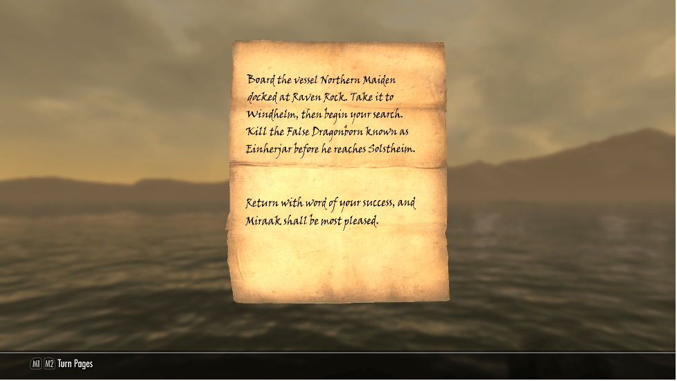 Skyrim Cultist's Orders Note