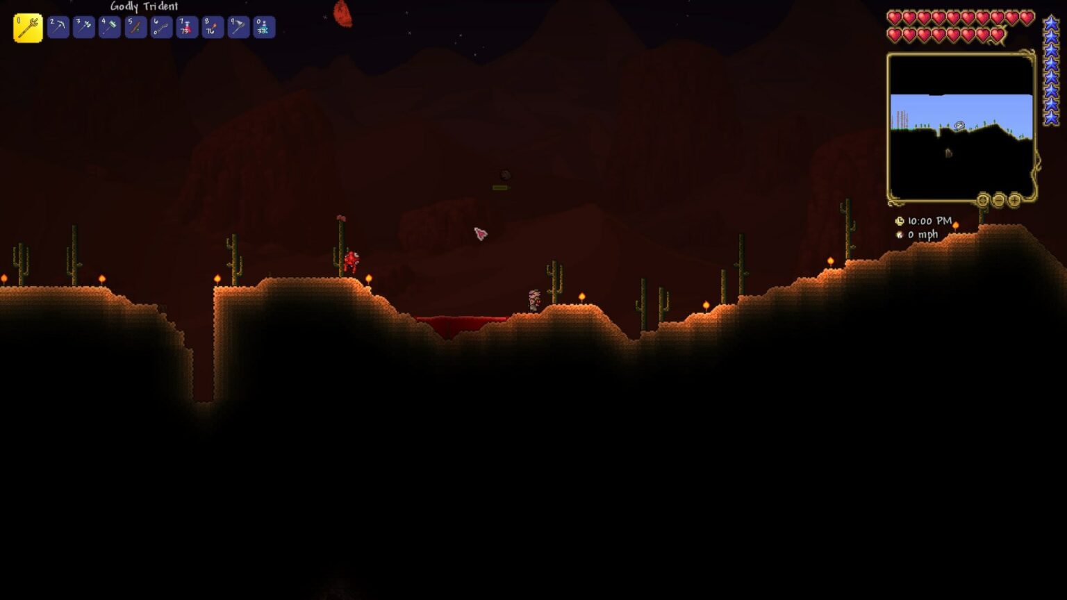 Surviving the blood moon in terraria game gear plus